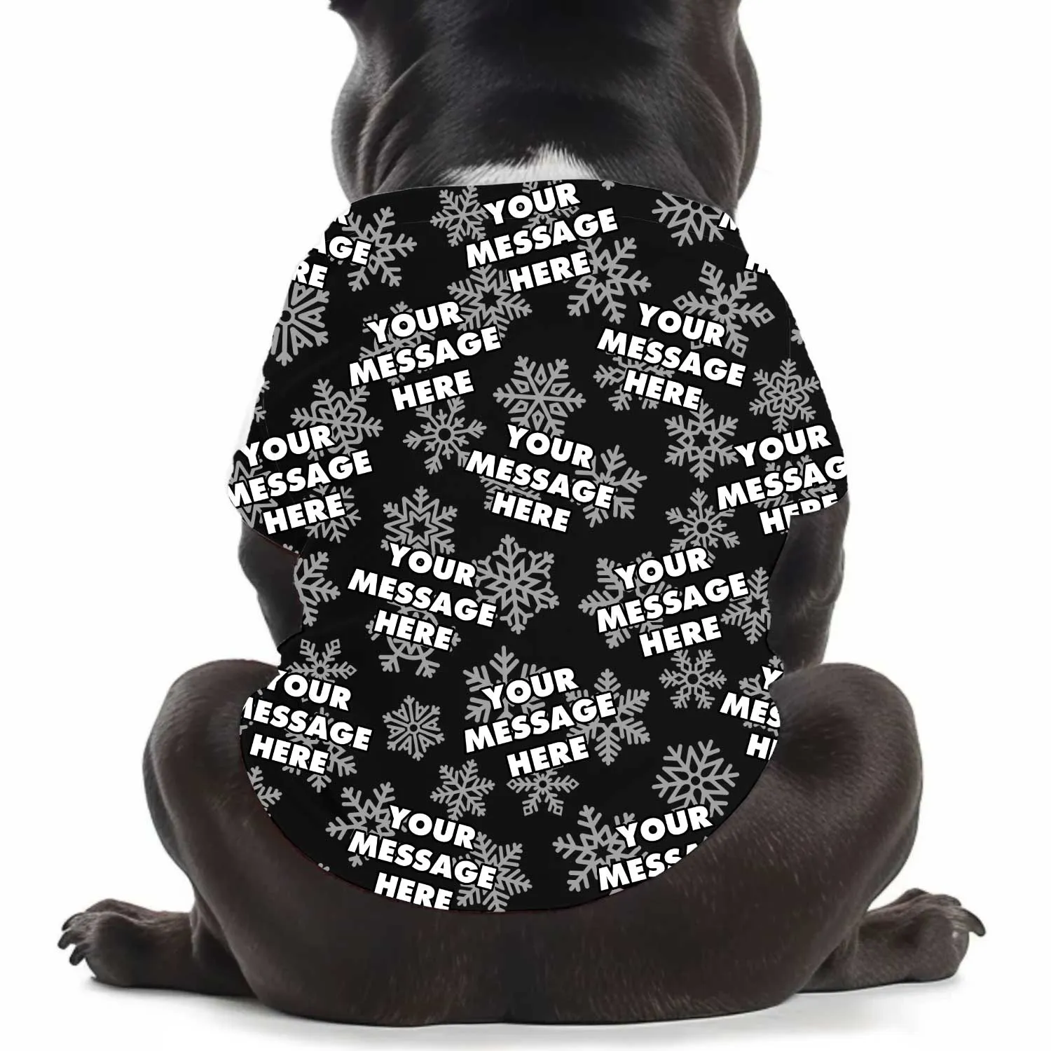 Custom Message Christmas Snowflake Personalised Dog T Shirt sold by Super Socks product image thumbnail 2