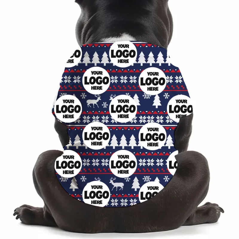 Your Logo Christmas Pattern Personalised Dog T Shirt sold by Super Socks