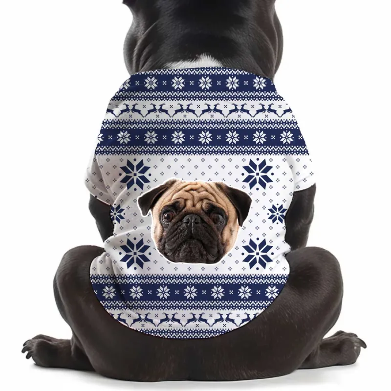 Your Dog's Face Big Personalised Christmas Dog T Shirt sold by Super Socks