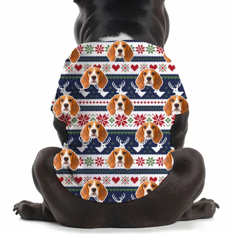 Puppy Face Christmas Nordic Love Personalised Dog T Shirt sold by Super Socks