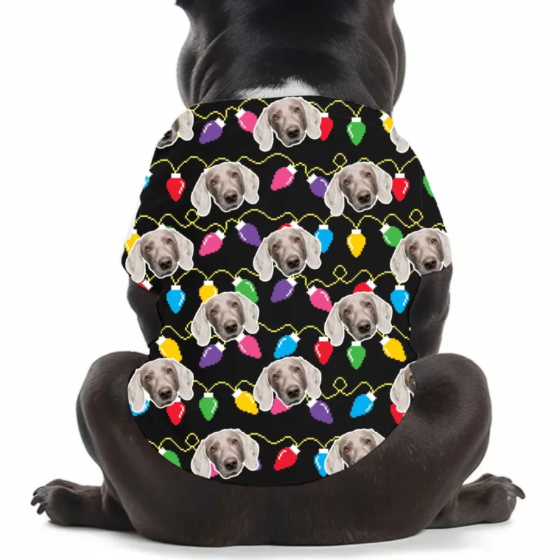 Puppy Face Christmas Lights Personalised Dog T Shirt sold by Super Socks