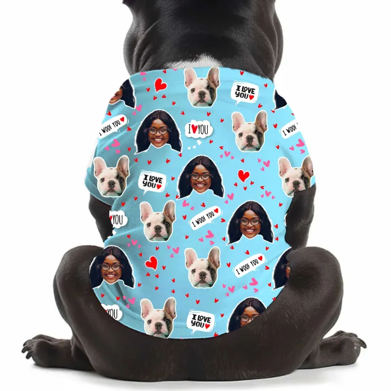 I Wuff You Personalised Dog T Shirt made by Super Socks