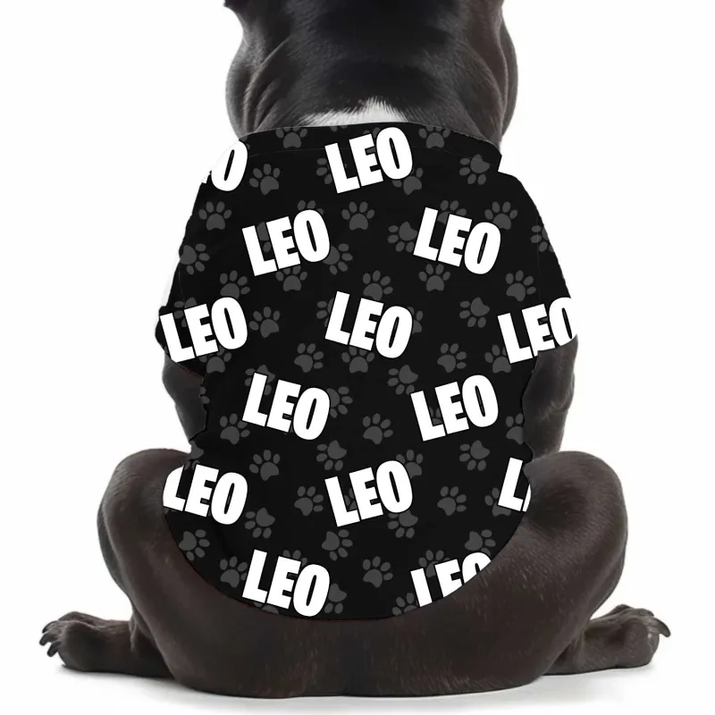 Dog Name Paw Print Personalised Dog T Shirt sold by Super Socks