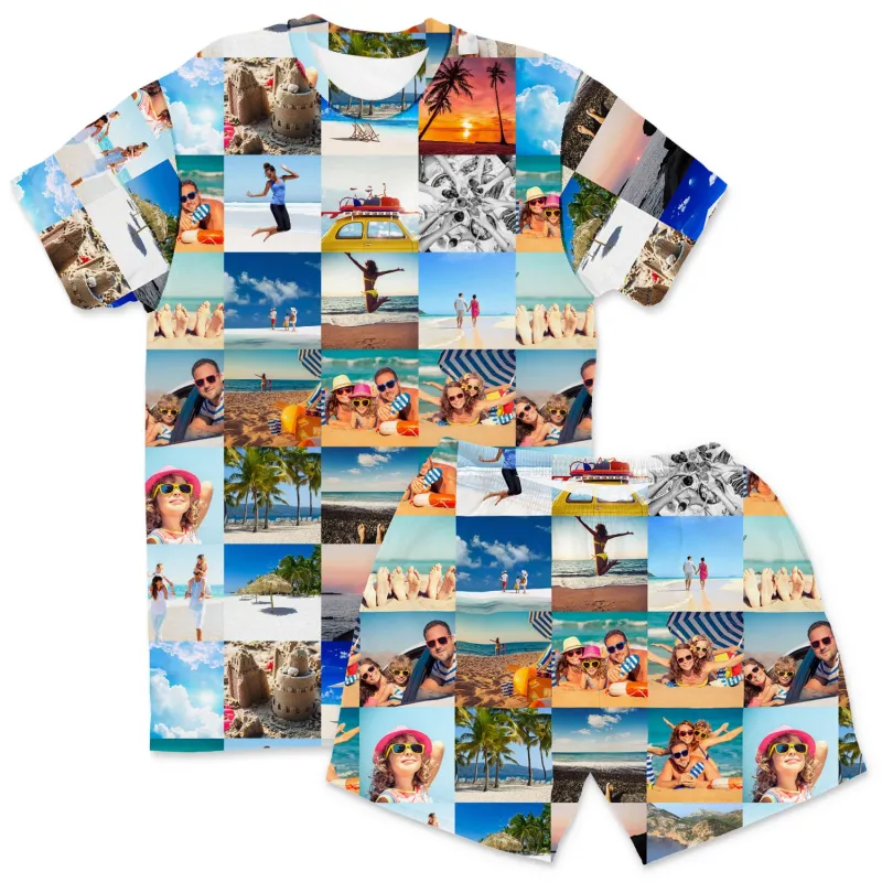 Men's Photo Collage PJs - Shorts Set sold by Super Socks