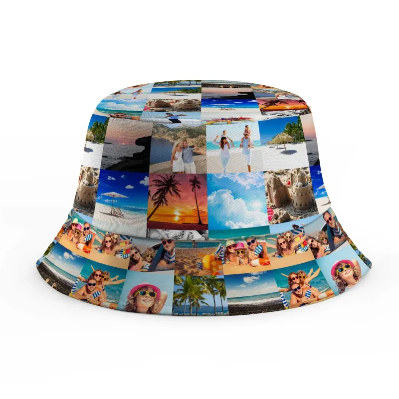 Photo Collage Custom Bucket Hat made by Super Socks
