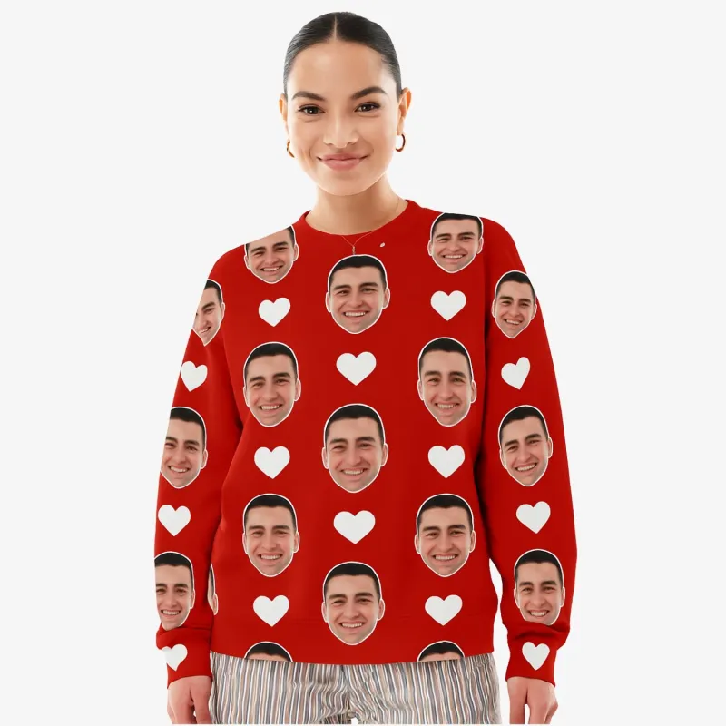 White Hearts Personalised Sweatshirt sold by Super Socks