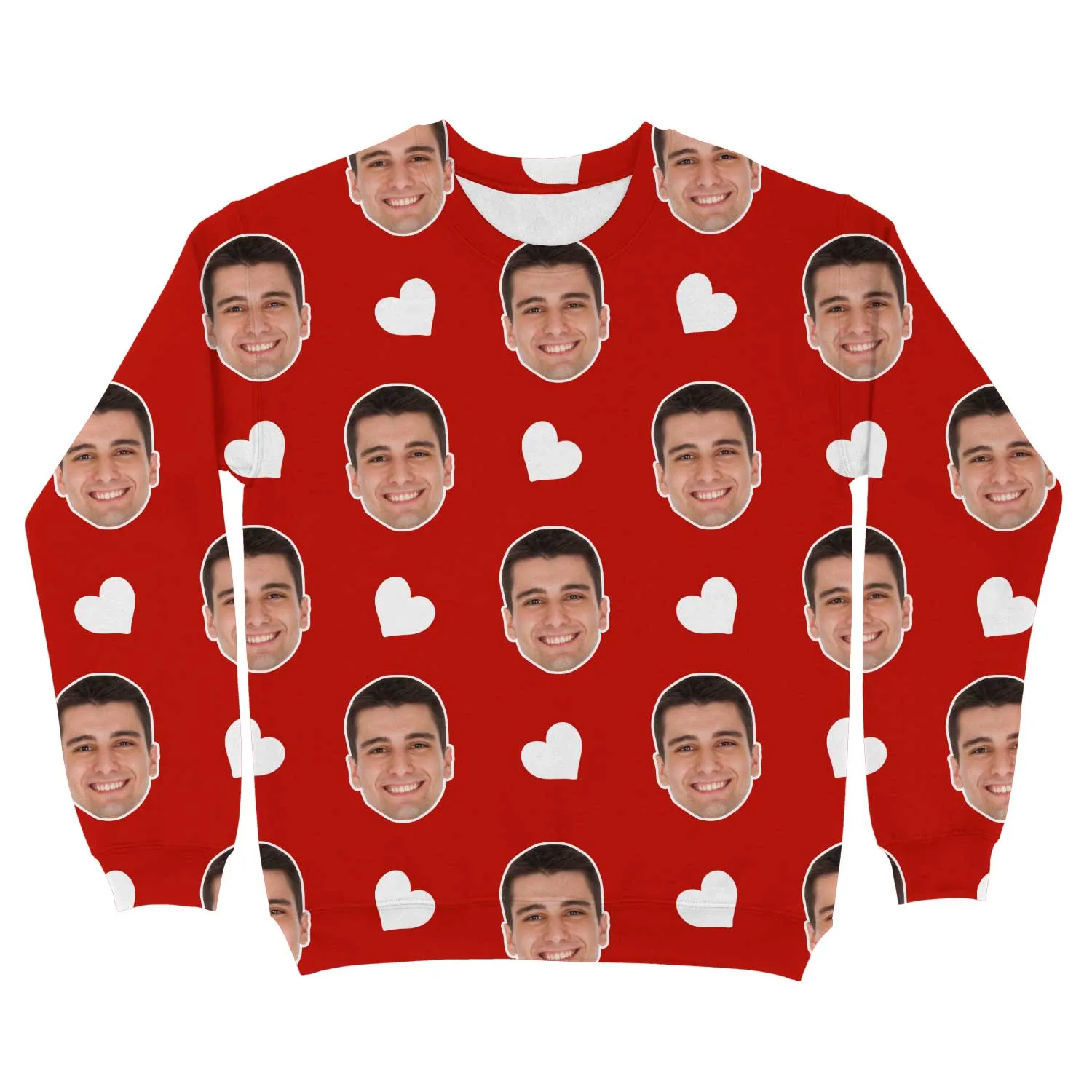 White Hearts Personalised Sweatshirt sold by Super Socks product image thumbnail 2