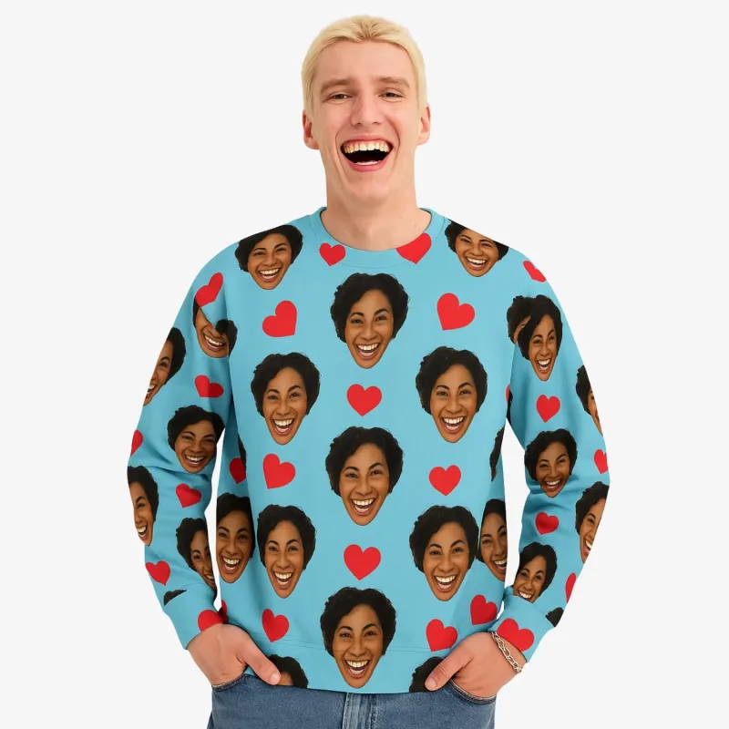 Red Hearts Personalised Sweatshirt sold by Super Socks