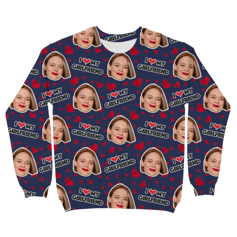 I Love My Girlfriend Personalised Sweatshirt sold by Super Socks