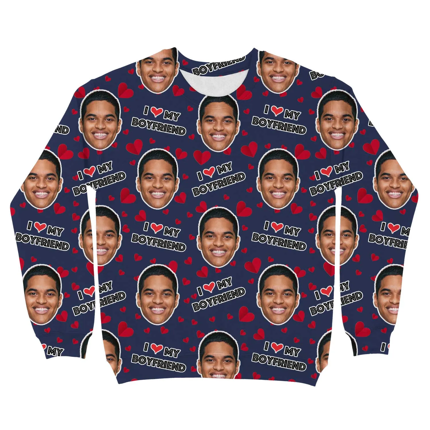 I Love My Boyfriend Personalised Sweatshirt sold by Super Socks product image thumbnail 5