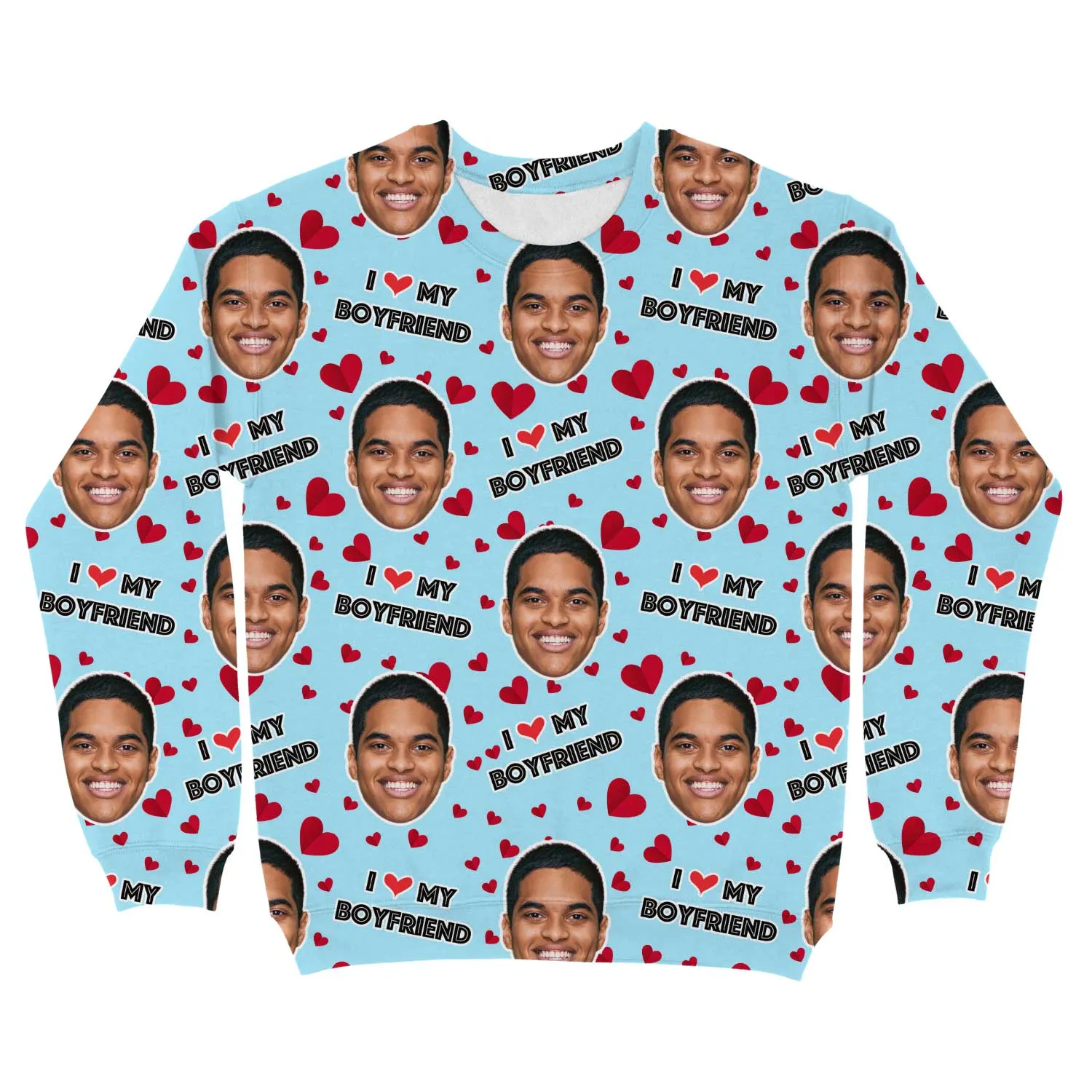 I Love My Boyfriend Personalised Sweatshirt sold by Super Socks product image thumbnail 3