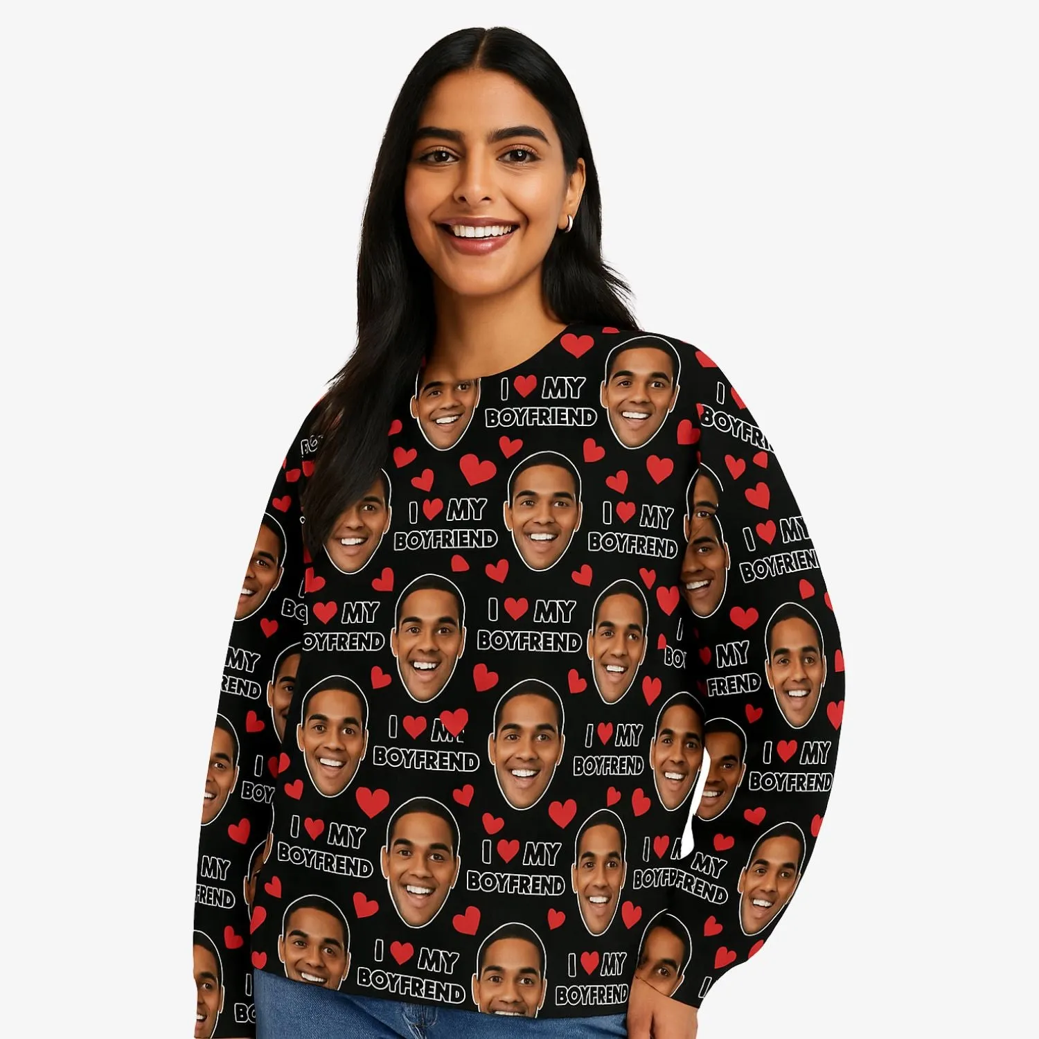 I Love My Boyfriend Personalised Sweatshirt sold by Super Socks