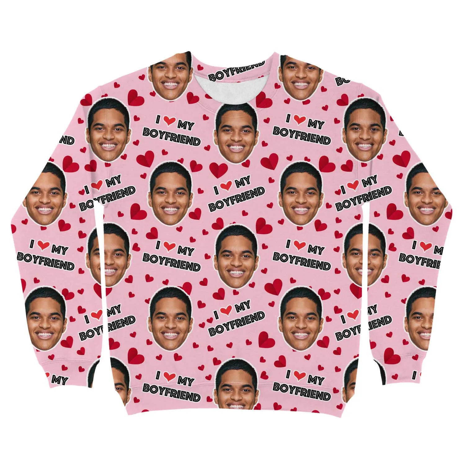 I Love My Boyfriend Personalised Sweatshirt sold by Super Socks product image thumbnail 4