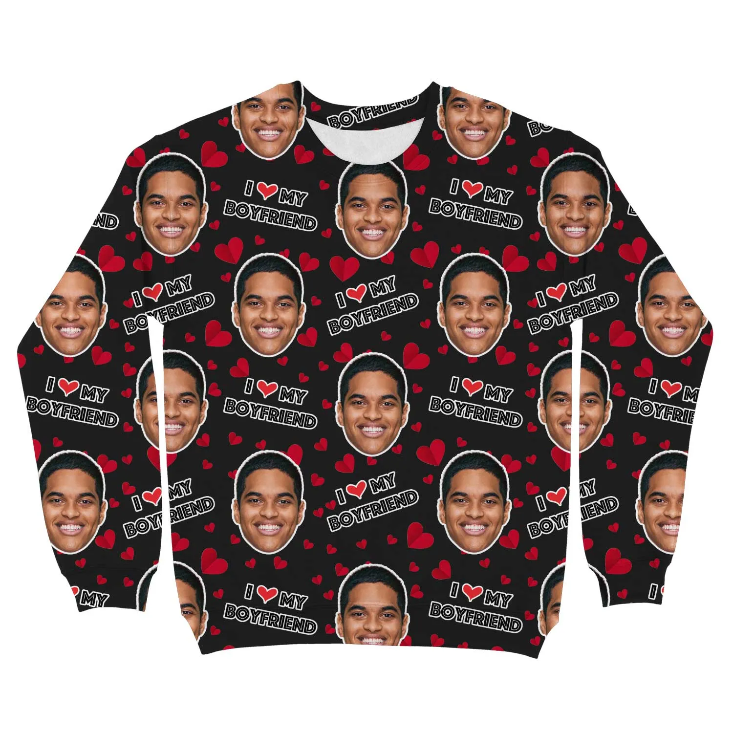 I Love My Boyfriend Personalised Sweatshirt sold by Super Socks product image thumbnail 2