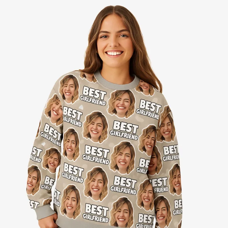 Best Girlfriend Personalised Sweatshirt sold by Super Socks