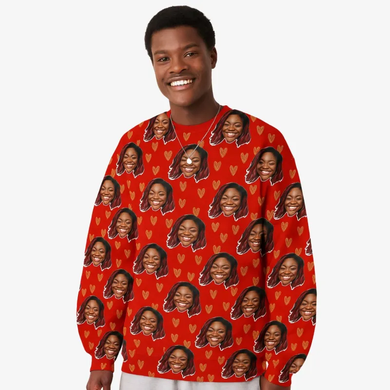 Gold Hearts Personalised Sweatshirt sold by Super Socks