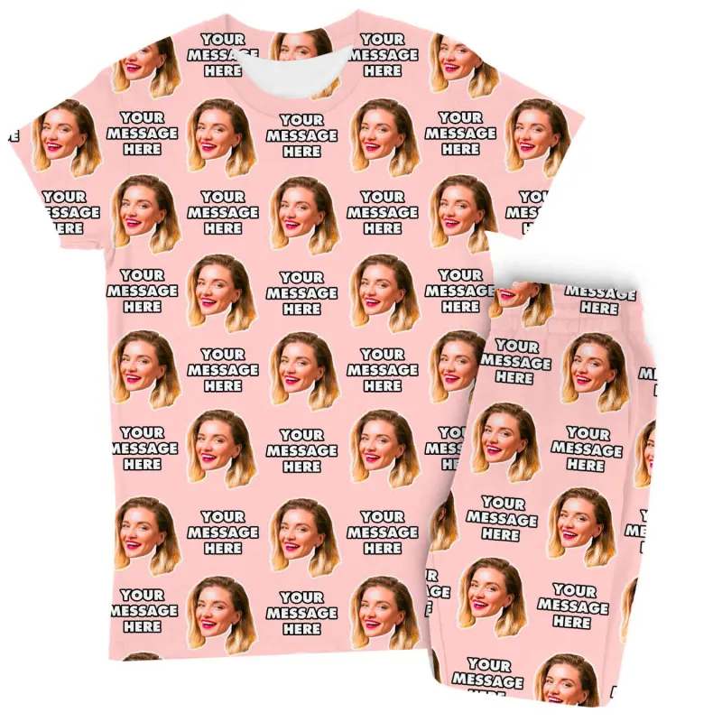 Women's Face & Message Personalised Pyjamas - Trouser Set sold by Super Socks