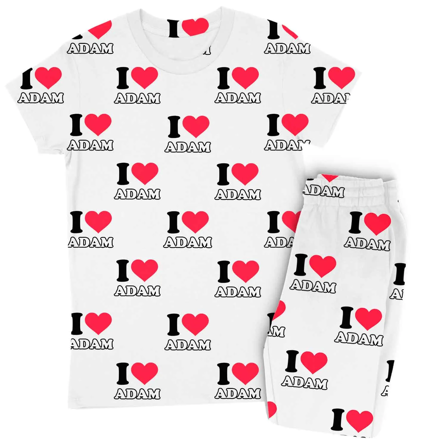 Women's I Heart Name Personalised Pyjamas - Trouser Set sold by Super Socks