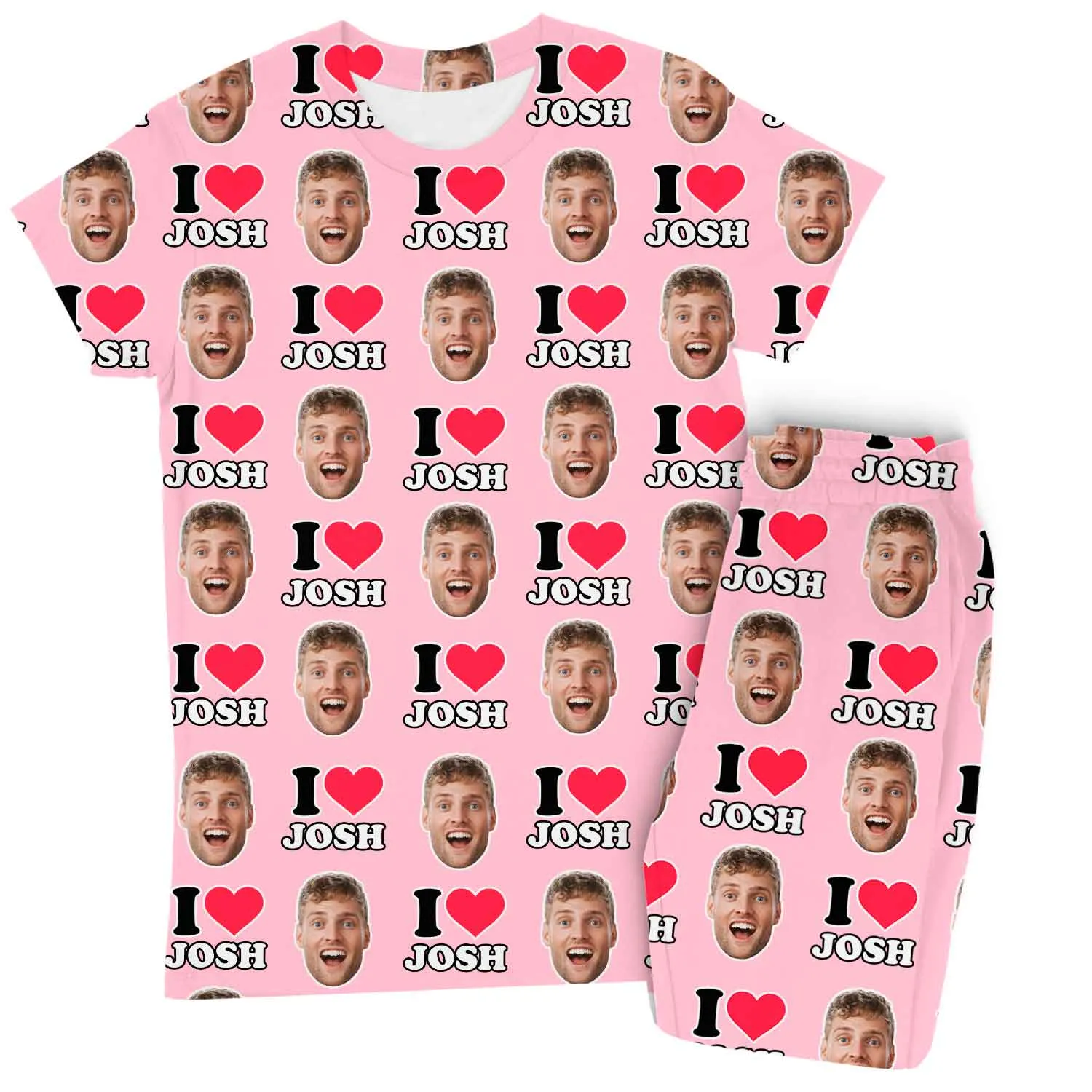 Women's I Heart Name & Face Personalised Pyjamas - Trouser Set sold by Super Socks product image thumbnail 3