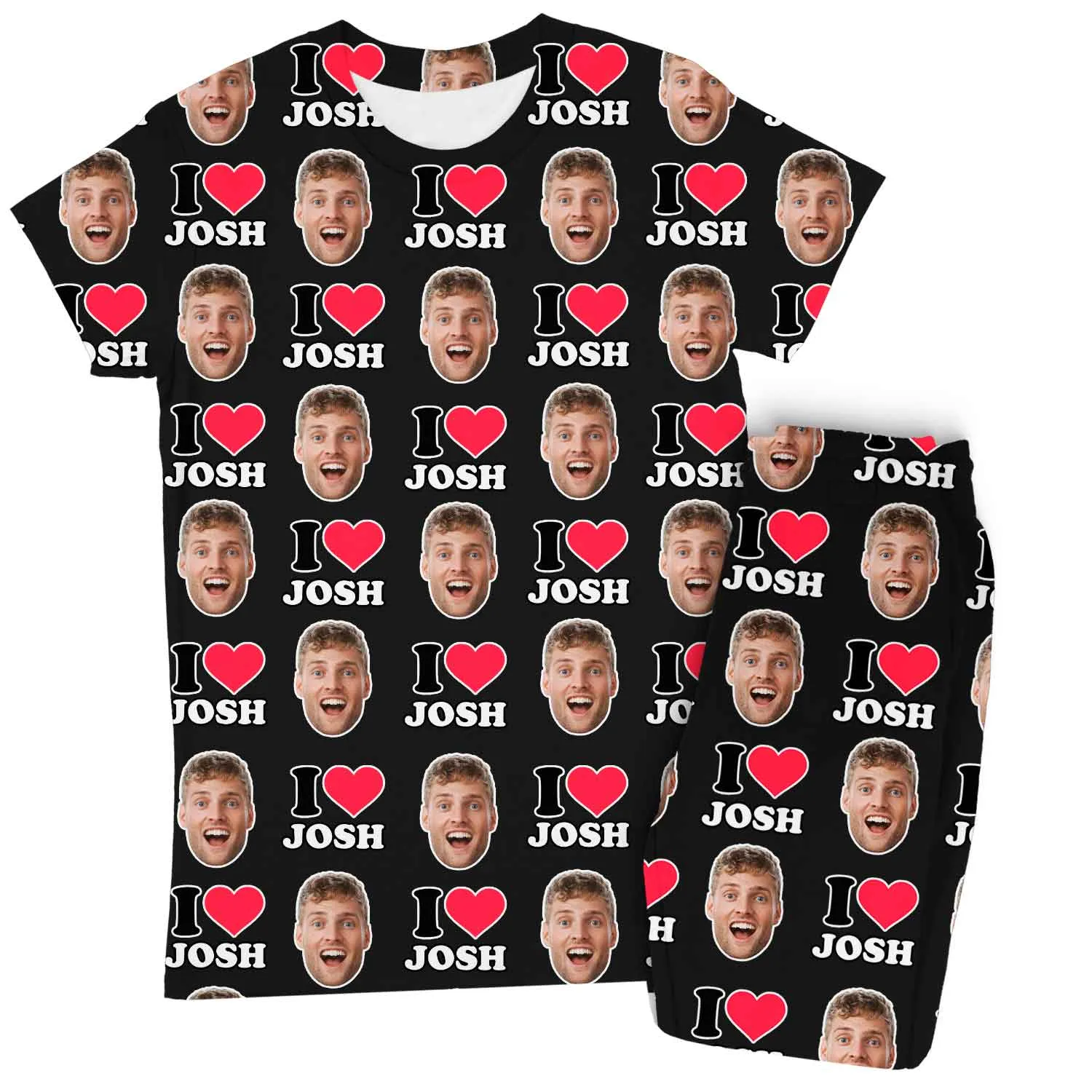 Women's I Heart Name & Face Personalised Pyjamas - Trouser Set sold by Super Socks product image thumbnail 4