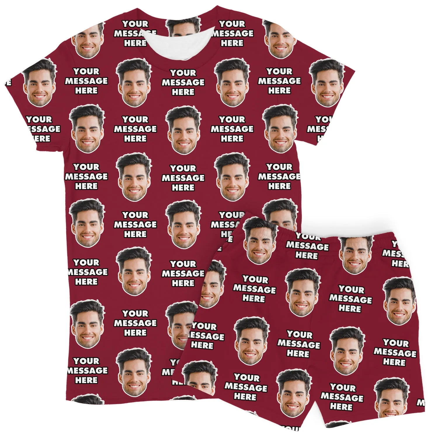 Women’s Personalised Message & Face PJs - Shorts Set sold by Super Socks product image thumbnail 5