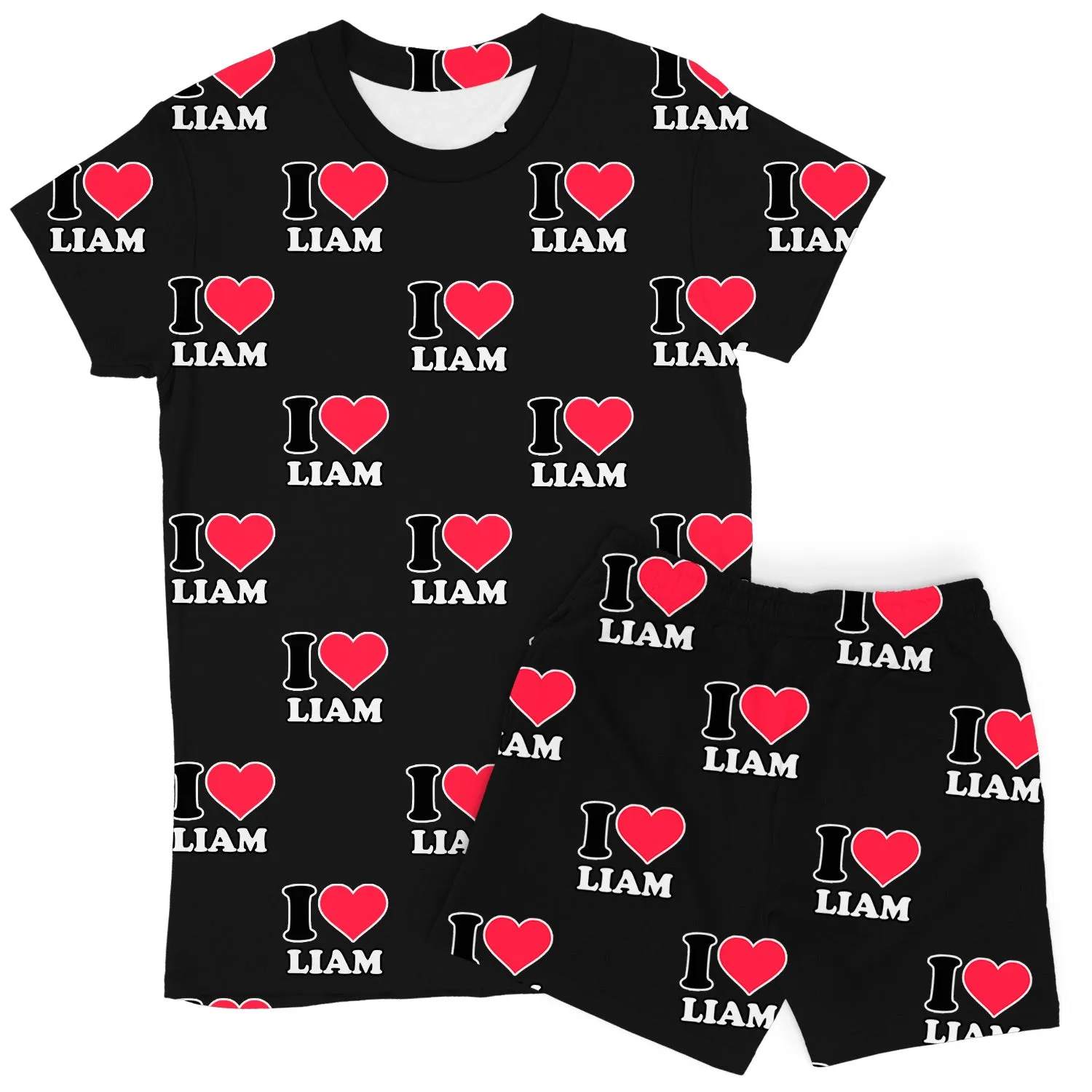Women's I Heart Name Personalised PJs - Shorts Set sold by Super Socks product image thumbnail 4