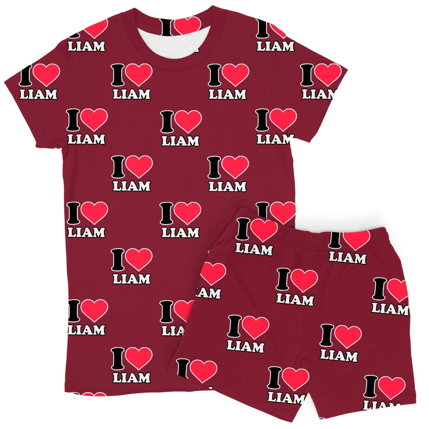 Women's I Heart Name Personalised PJs - Shorts Set sold by Super Socks product image thumbnail 5