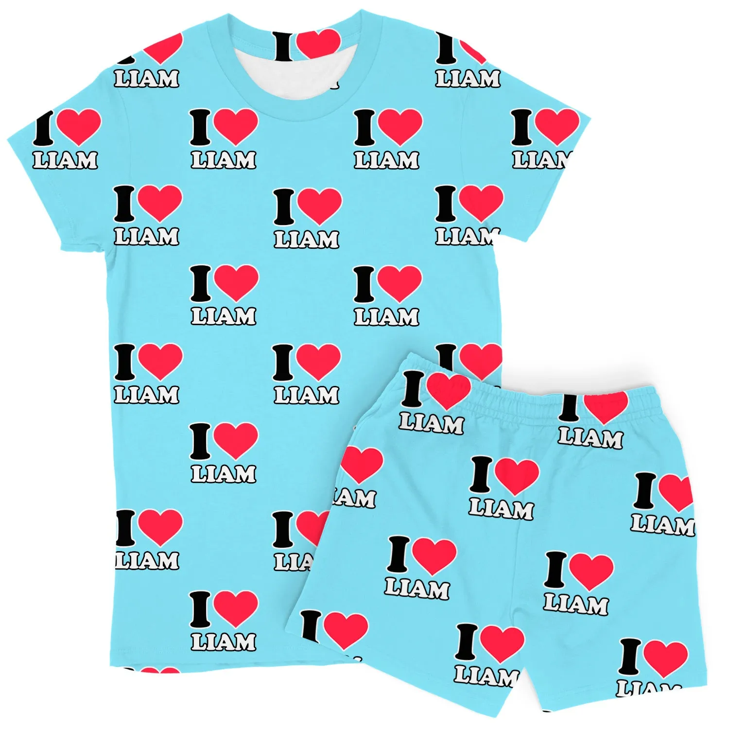 Women's I Heart Name Personalised PJs - Shorts Set sold by Super Socks product image thumbnail 2