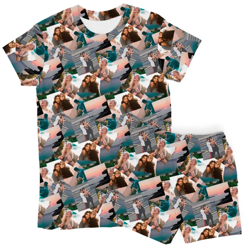 Women's Overlap Photo Collage PJs - Shorts Set sold by Super Socks