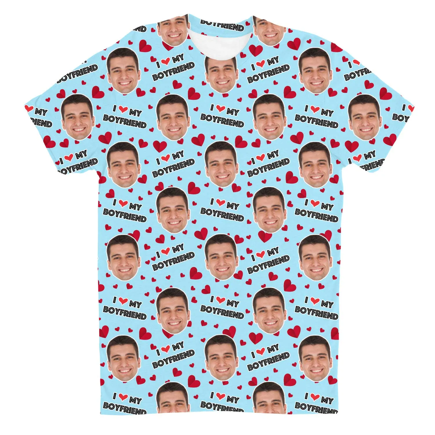 I Love My Boyfriend Custom T-Shirt sold by Super Socks product image thumbnail 4