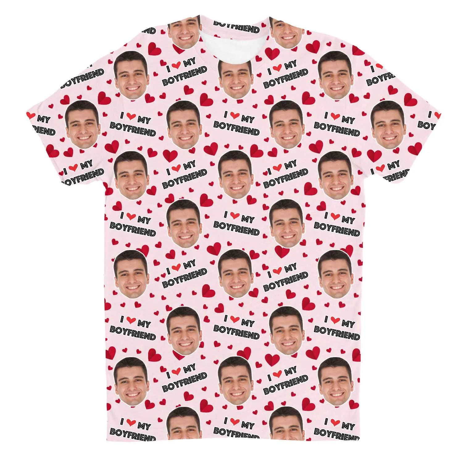 I Love My Boyfriend Custom T-Shirt sold by Super Socks product image thumbnail 2