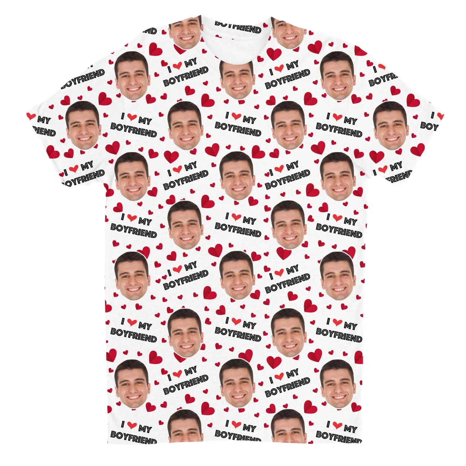I Love My Boyfriend Custom T-Shirt sold by Super Socks product image thumbnail 3