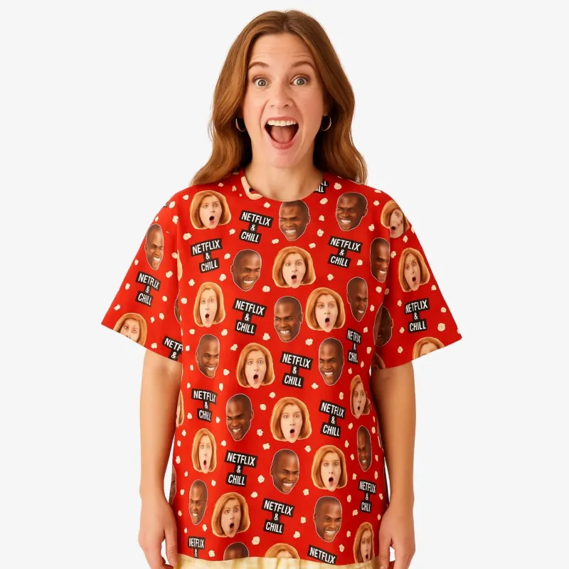 Netflix and Chill Custom T-Shirt sold by Super Socks