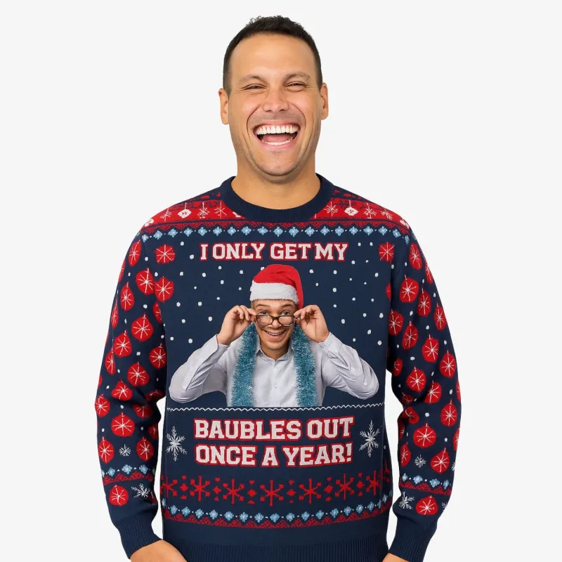 I Only Get My Baubles Out Once A Year Personalised Christmas Jumper sold by Super Socks