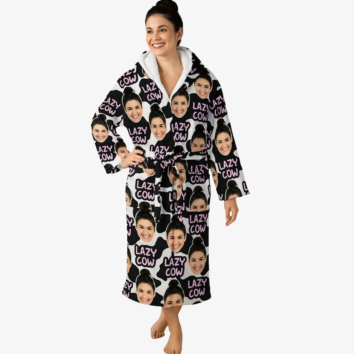 Lazy Cow Personalised Dressing Gown sold by Super Socks product image thumbnail 2