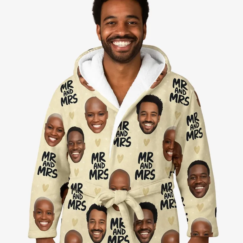 Mr & Mrs Personalised Dressing Gown sold by Super Socks