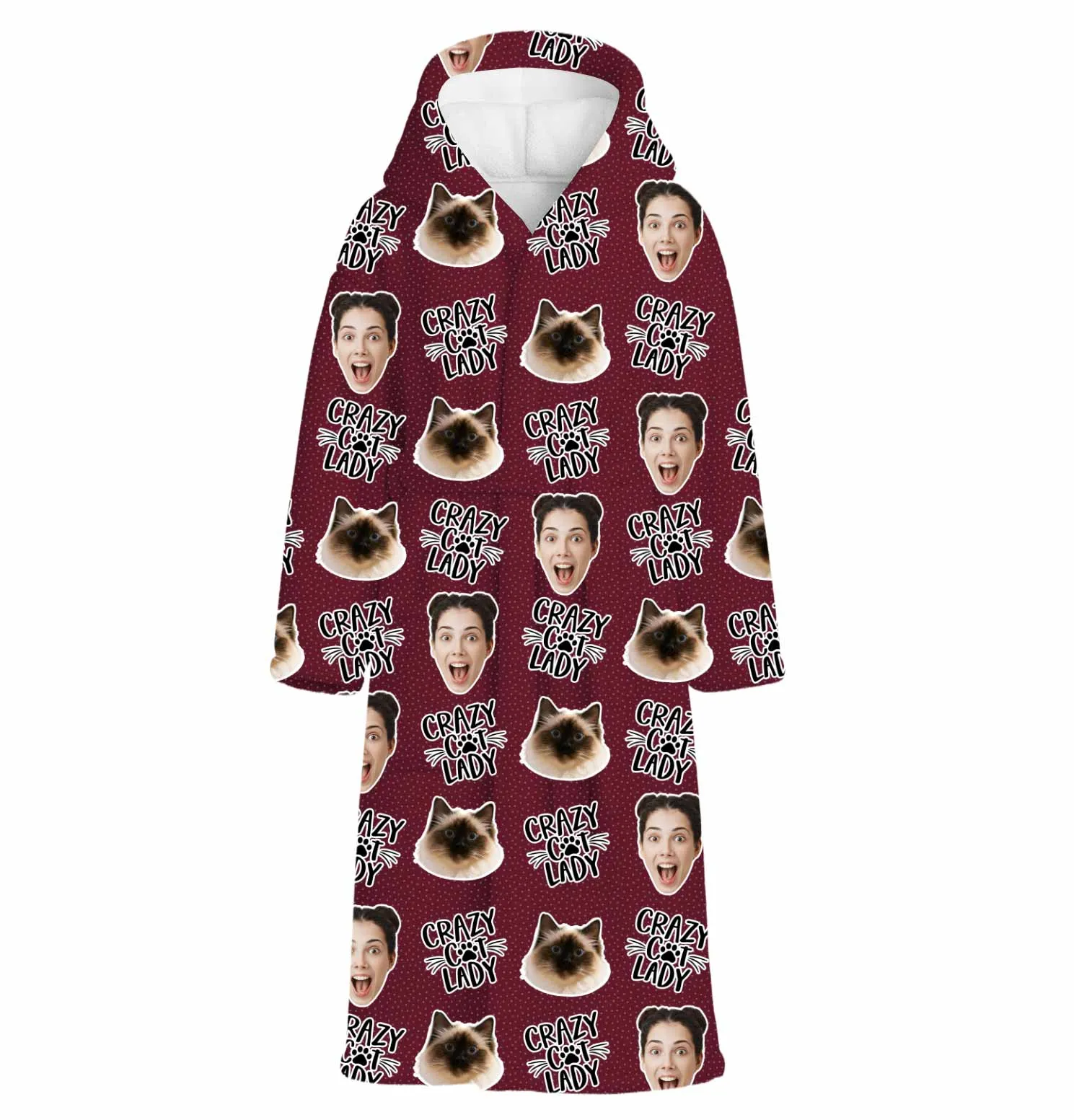 Crazy Cat Lady Personalised Dressing Gown sold by Super Socks product image thumbnail 4