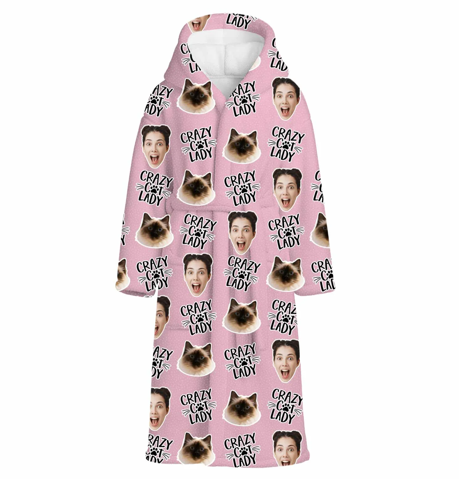 Crazy Cat Lady Personalised Dressing Gown sold by Super Socks product image thumbnail 2