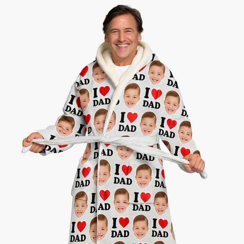 I Heart Dad Personalised Dressing Gown sold by Super Socks