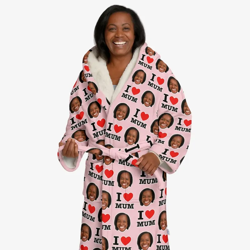 I Heart Mum Personalised Dressing Gown sold by Super Socks