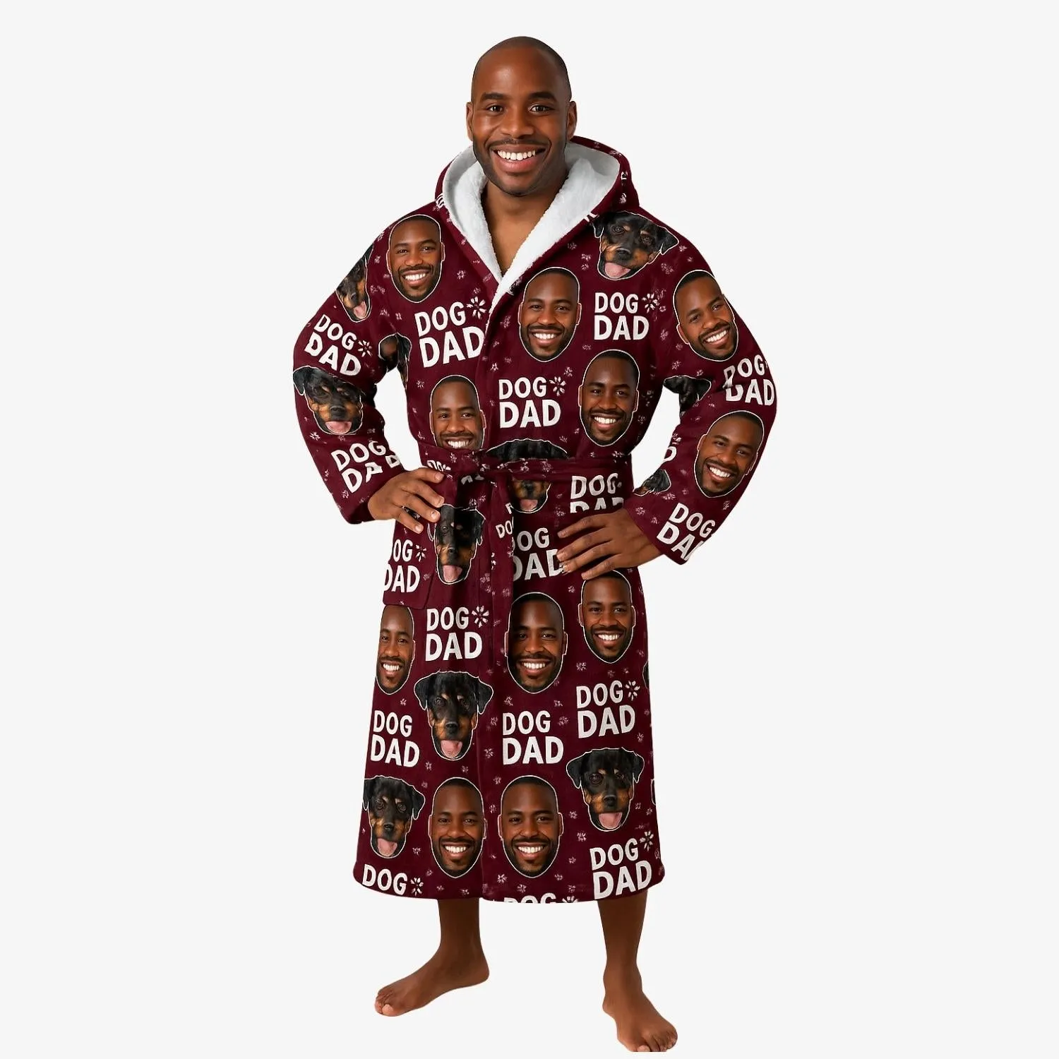 Dog Dad Personalised Dressing Gown sold by Super Socks product image thumbnail 2