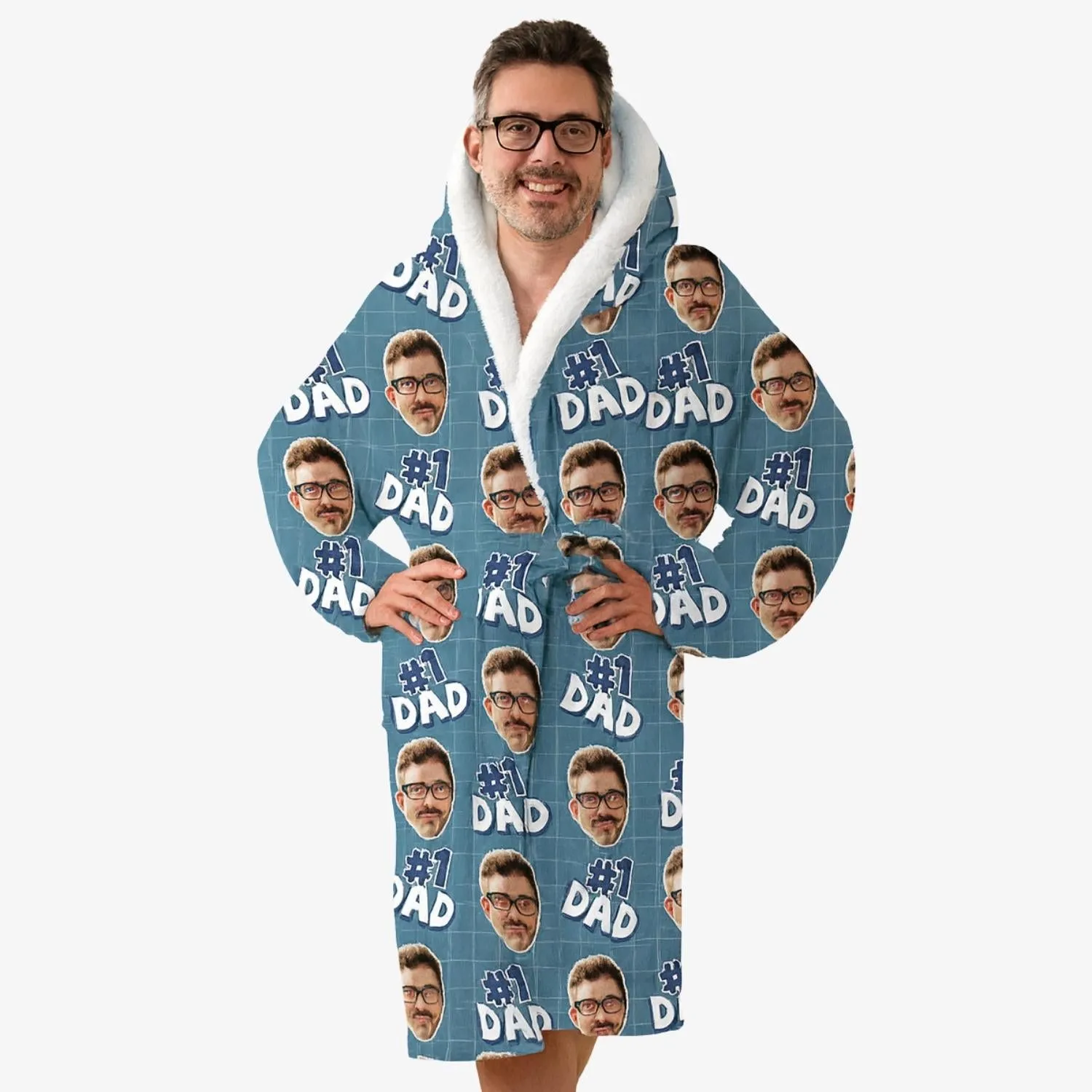 Number 1 Dad Personalised Dressing Gown sold by Super Socks