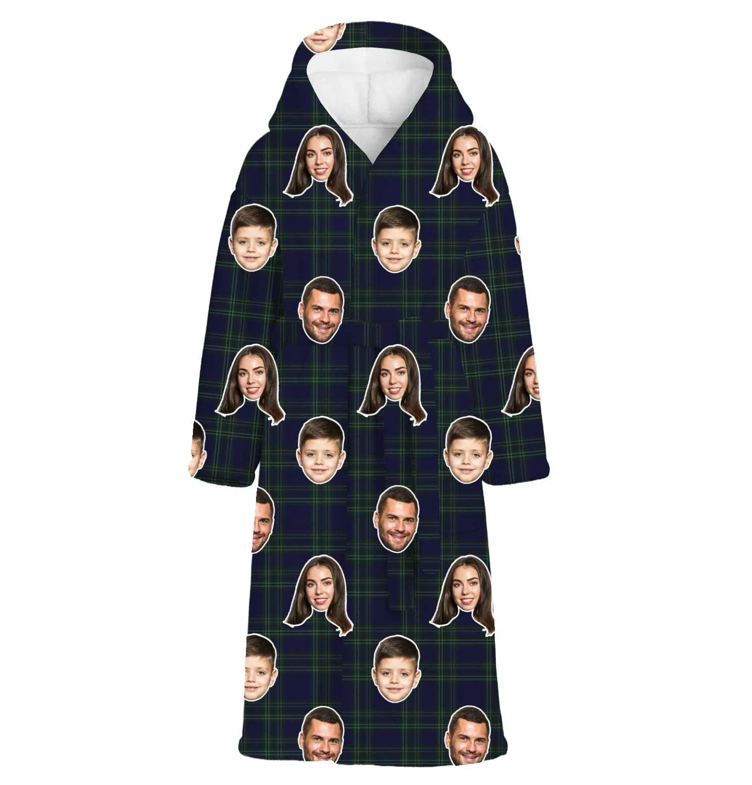 Navy Tartan Personalised Dressing Gown sold by Super Socks product image thumbnail 3