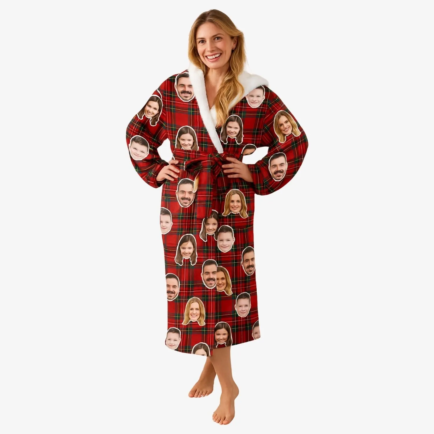 Red Tartan Personalised Dressing Gown sold by Super Socks product image thumbnail 2