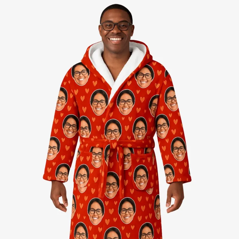 Gold Hearts Personalised Dressing Gown sold by Super Socks