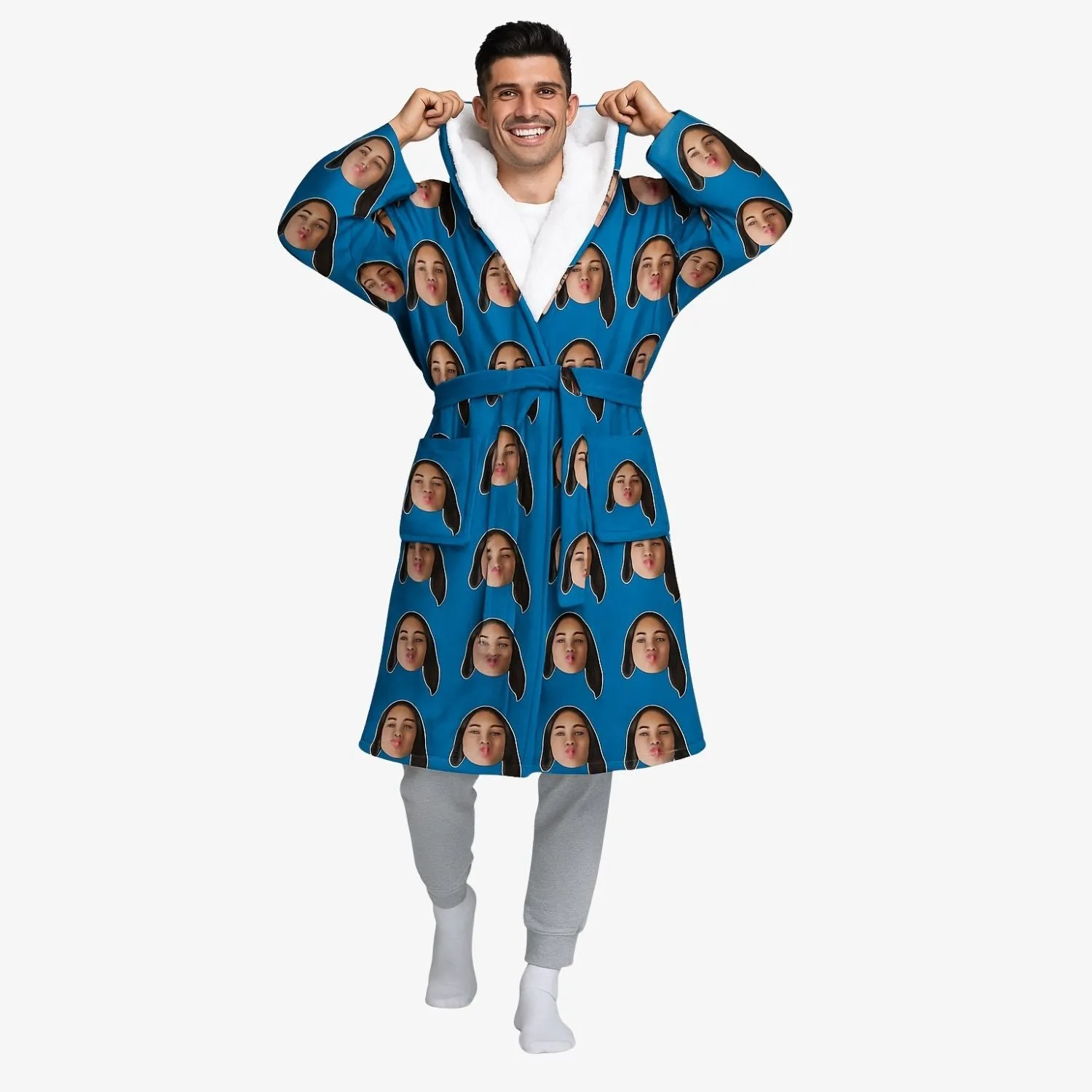 Your Face Personalised Dressing Gown sold by Super Socks product image thumbnail 3