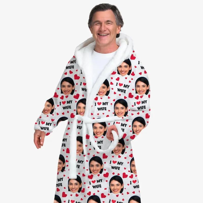 I Love My Wife Personalised Dressing Gown sold by Super Socks