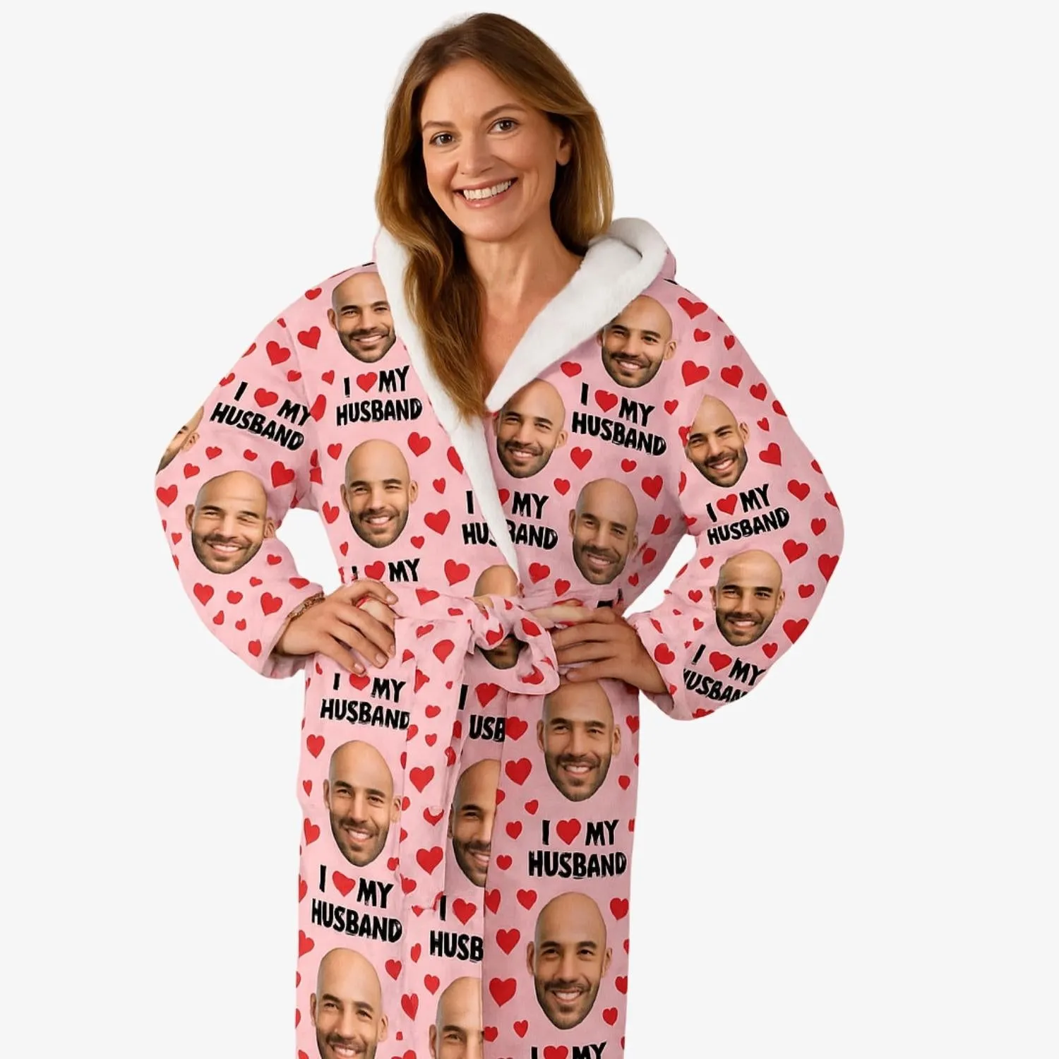 I Love My Husband Personalised Dressing Gown sold by Super Socks