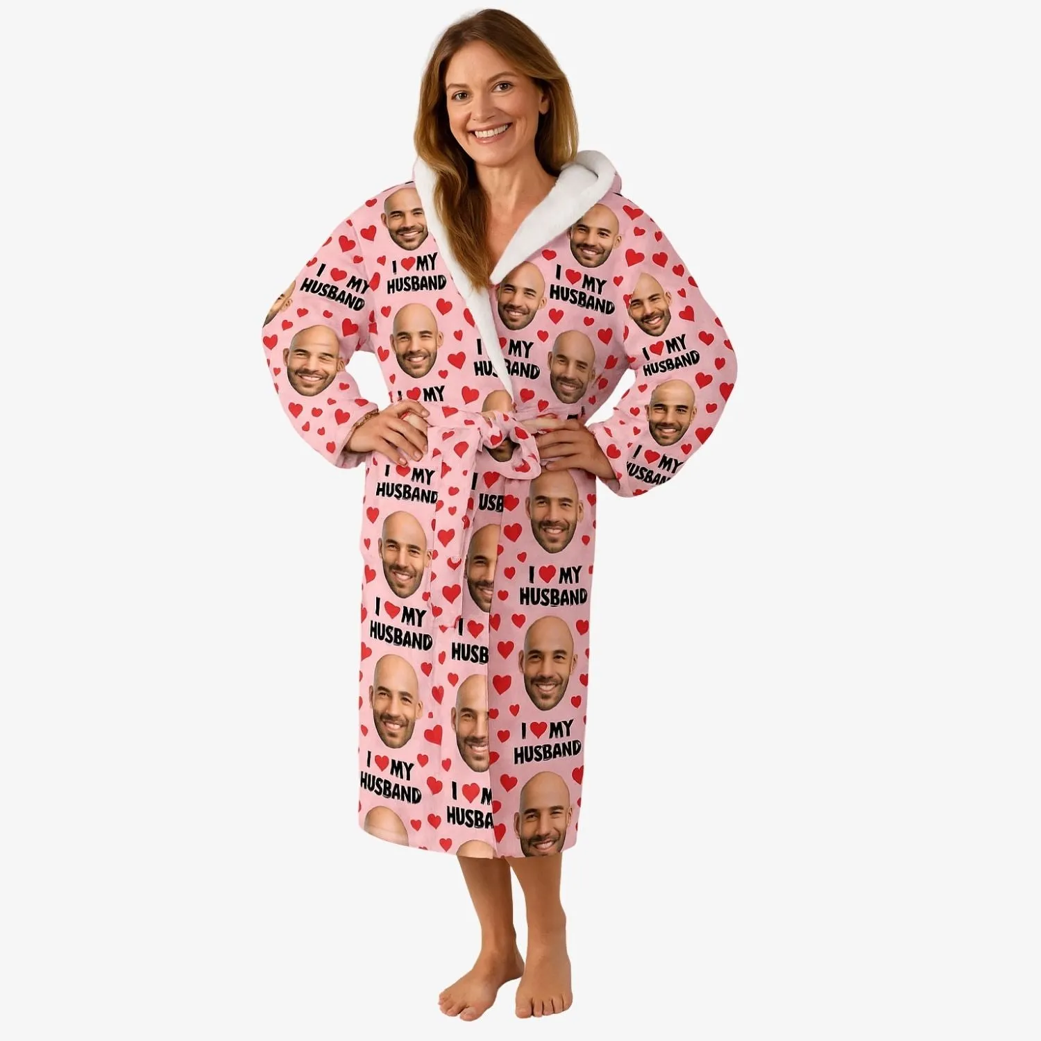 I Love My Husband Personalised Dressing Gown sold by Super Socks product image thumbnail 2