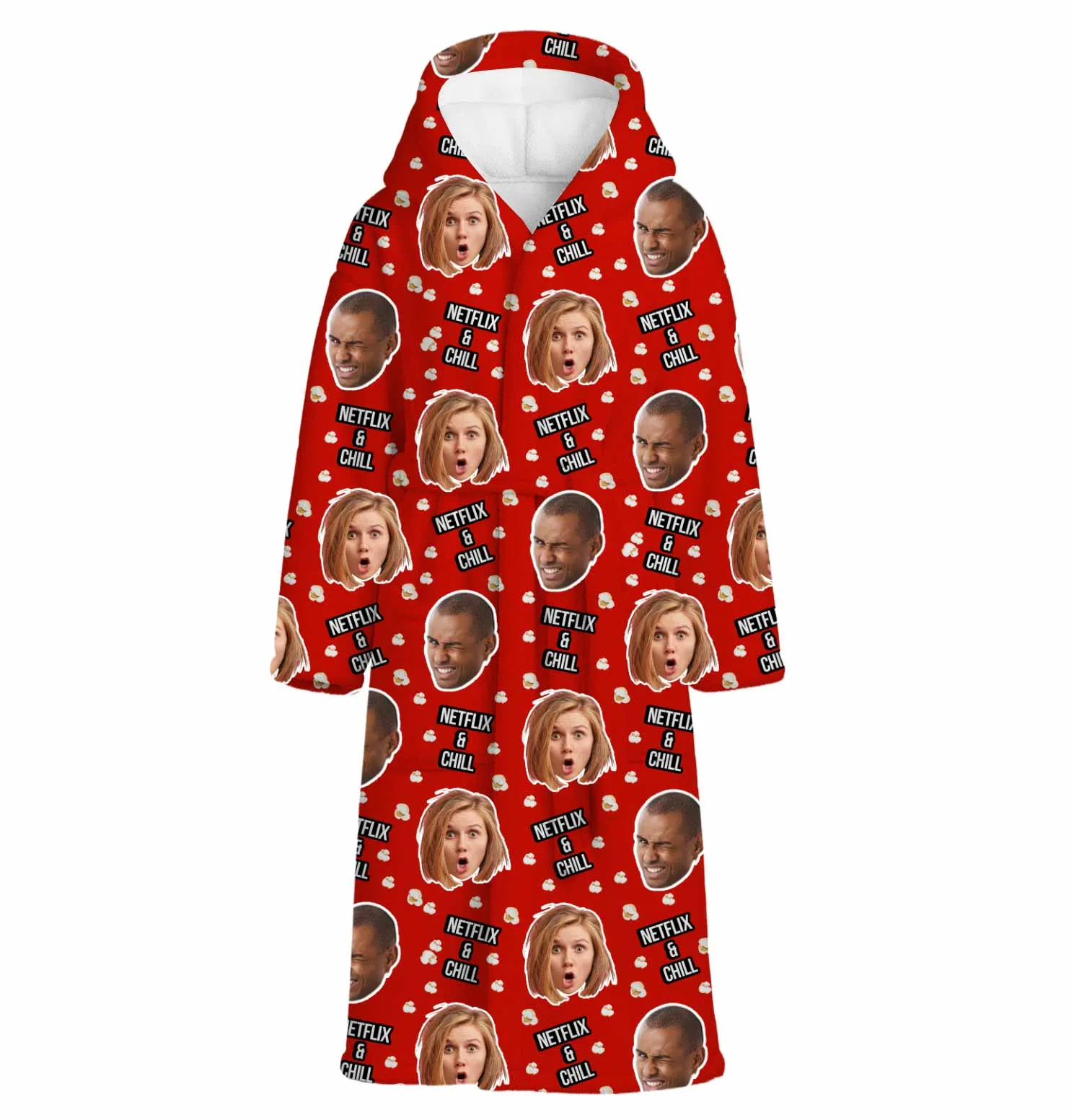 Netflix and Chill Personalised Dressing Gown sold by Super Socks product image thumbnail 3
